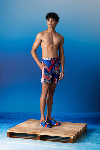 Shivan & Narresh Foxfires Swim Shorts; Foxfires Print; Multicolor; Men's Swimwear; Men's Swim Shorts;