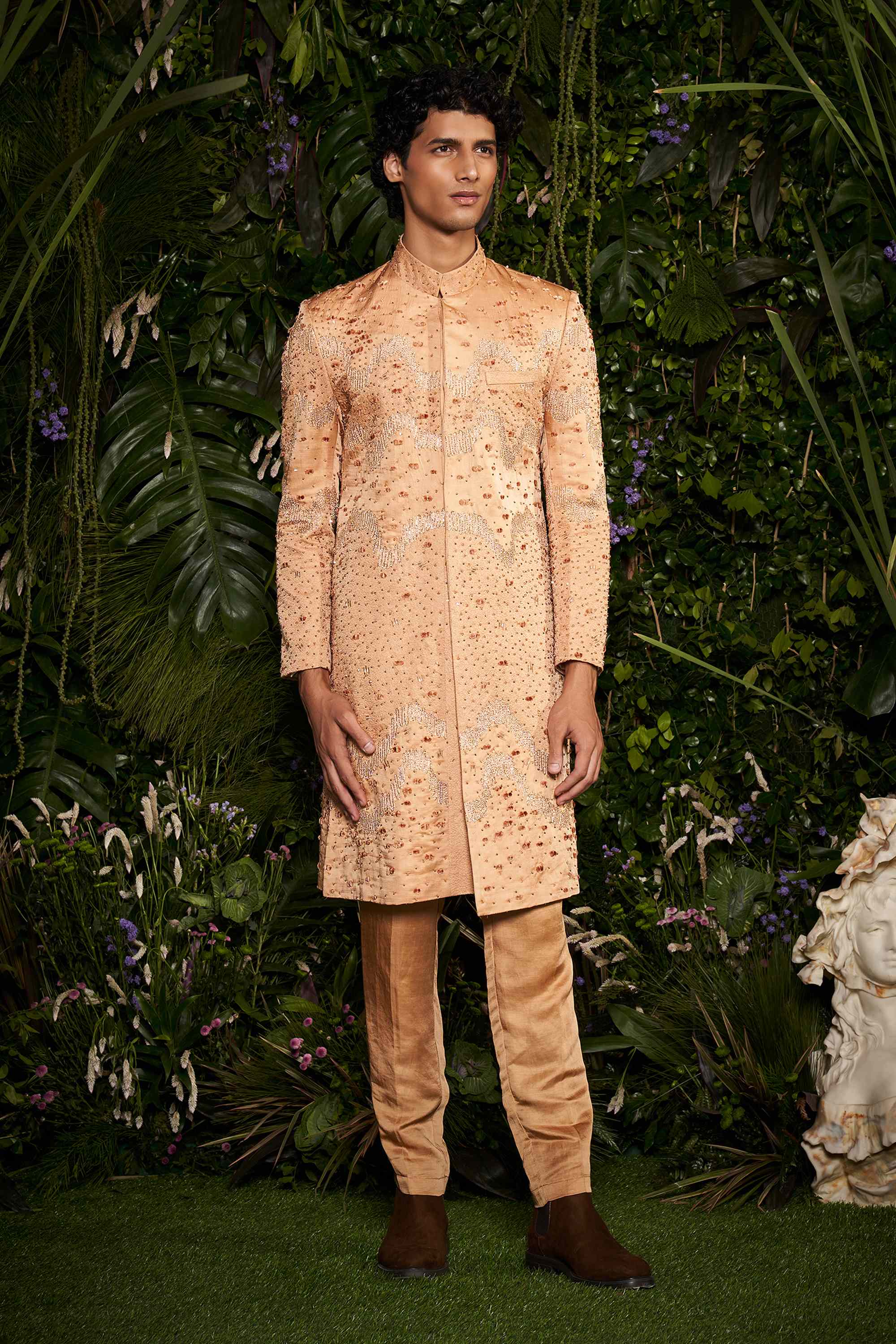 Royal Kurta Mens Asymmetrical Indo Western With Trousers (38 Sherwani, 32  Trousers) - 33181297934473 in Mumbai at best price by Archies Ethnic Studio  - Justdial