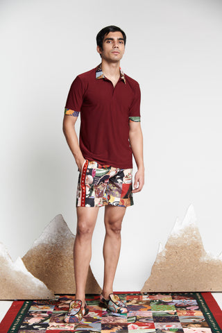 Farrago Haemo Polo with Printed Collar