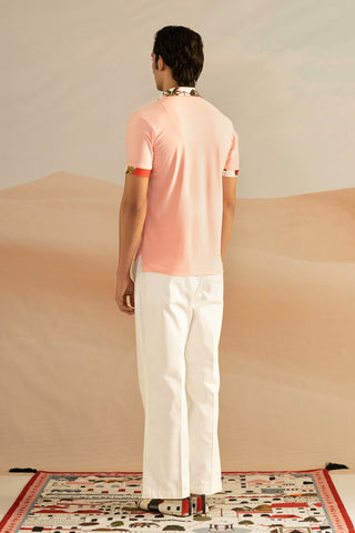 Shivan and Narresh Jaiscape Pink Polo; Pink Colour; Men T-shirt