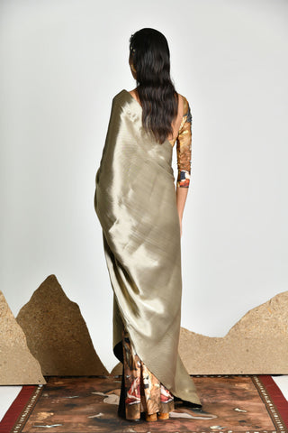 Dame Liquid Gold Tailored Sari with Blouse