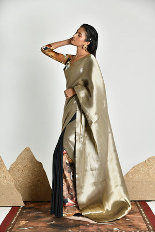 Dame Liquid Gold Tailored Sari with Blouse